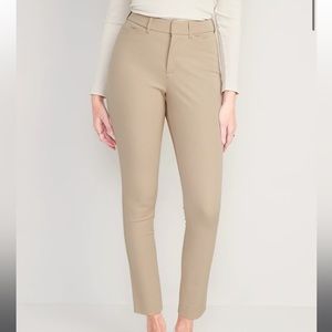 High-Waisted Pixie Skinny Ankle Dress Pants - Khaki